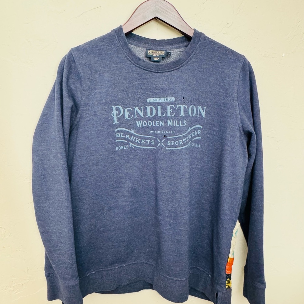 Distressed Pendleton Sweatshirt